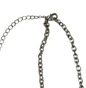 Womens Choker Chain Necklace Silver Tone Black Pendant Adjustable Length Fashio thumbnail 5