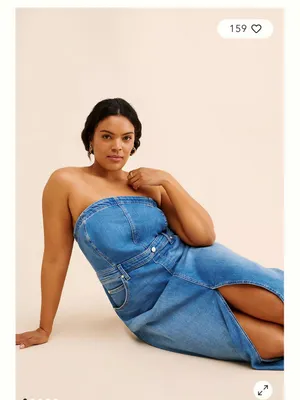 Pilcro the madi front-slit denim midi dress thumbnail 2
