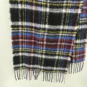 Urban Outfitters Women’s Fuzzy Purple Plaid Winter Layering Polyester Scarf thumbnail 6