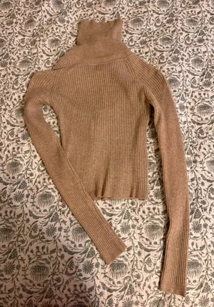 Love Tree Camel Ribbed Turtleneck Sweater thumbnail 1