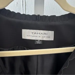Vintage Tahari ASL Classic Career Ruffle Regular Fit Blazer Jacket Black Size 16 thumbnail 8