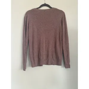 Arach&Clotz Women's Brown Solid Knit V-Neck Wool Blend Pullover Sweater M thumbnail 4