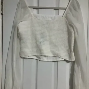Hollister white ruched crop top long sleeve sheer sleeves‎ NWT women size XL thumbnail 8