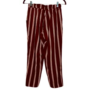 Honey Punch Wide Leg Boho Crop Pants Red & White Striped Trousers Size Small thumbnail 3