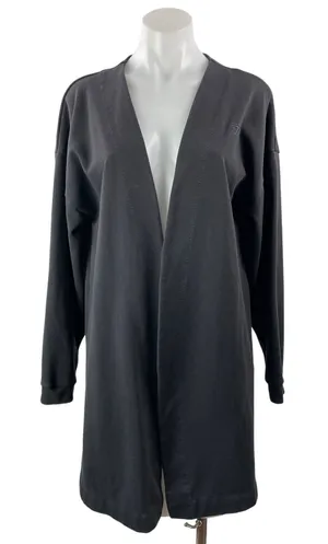 Gymshark Women's Black Long Sleeve Knit Midi Open Cardigan Sweater Top Size M thumbnail 1