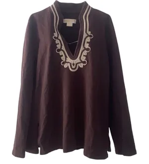 MICHAEL KORS BROWN‎ XL 100% COTTON thumbnail 1