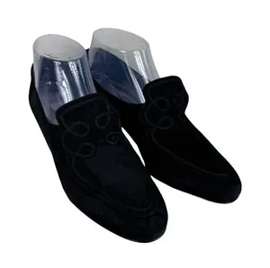 D'Rossana Vintage Black Suede Leather Slip On‎ Heeled Loafers Made In Italy 7.5M thumbnail 1