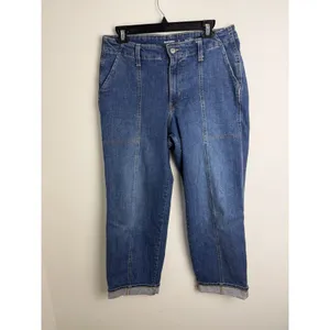 Old Navy OG Loose Tapered High Rise Denim Jeans Size 10 Blue Dark Stretch Pocket thumbnail 3