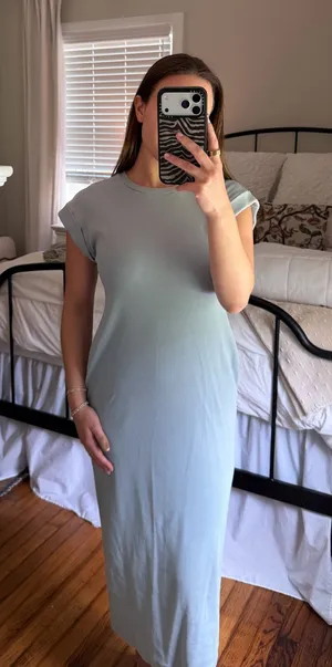 Miou Muse ribbed dress Blue thumbnail 1