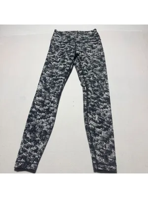 Lululemon Women's Black and White Patterned Leggings Size 8 thumbnail 4