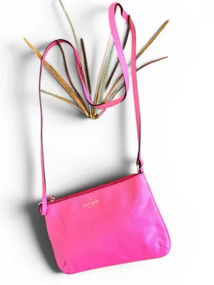 kate spade Hot Pink Leather Crossbody with Gold Logo thumbnail 10