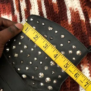 Y2K Gothic Grunge Cowgirl Black silver studded buckle synthetic leather ankle slip pull on ankle chelsea boots booties #whimsygoth #western #punk #country #boho EUR 39/US Women 8 thumbnail 3