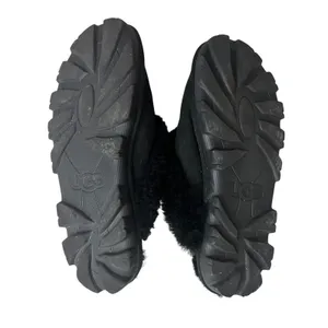 UGG Coquette Women’s Black Suede Shearling 9 Lined Slip-On Slippers US thumbnail 5