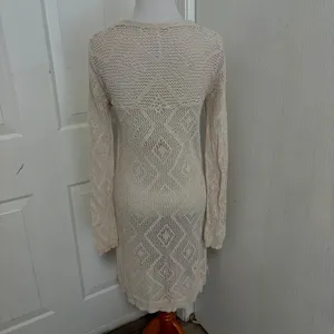 Free People Diamond Crochet Knit Long Cardigan Duster M2 thumbnail 5