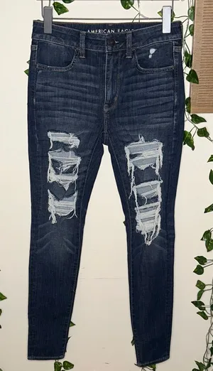 American Eagle 360 Next Level Stretch Distressed Hi Rise Jeggings thumbnail 1
