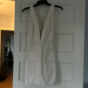 BDG white denim mini dress with pockets thumbnail 6