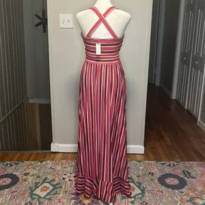 Anthropologie Maeve Gabriela Sleeveless Faux Wrap Ruffle Maxi Dress NWT Small thumbnail 7