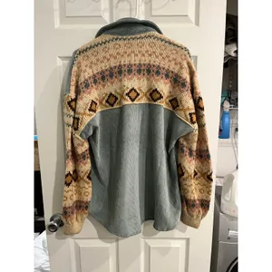 BKE Pieced Corduroy Shacket sea foam multi size medium thumbnail 2