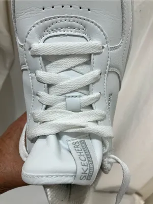 Skechers White Lace-Up Sneakers with Teal Insole thumbnail 9