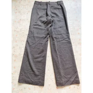 Ann Taylor Brown Herringbone Wide Leg Virgin Wool Blend Dress Pants Size 2 thumbnail 3
