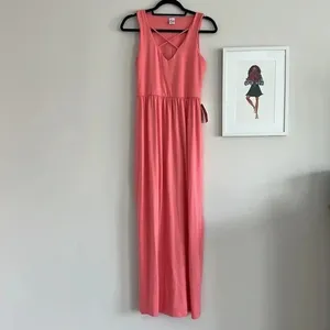 NWT‎ Closet Candy Coral Maxi Dress Sz M thumbnail 6
