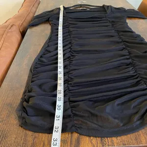 Mesh front ruching LBD Black Size 8 thumbnail 8
