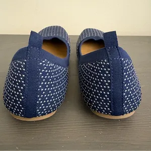 Seychelles knit ballet flats round-toe stretch knit upper‎ navy white dot 8.5 thumbnail 4