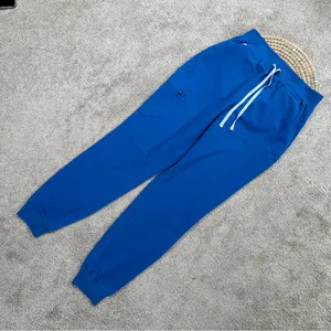 Figs Women’s High Waisted Zamora Jogger Scrub Pants Pull On in Royal Blue MT thumbnail 3