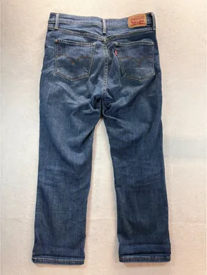 Levi’s Women’s Size 4 W27 Cropped Straight Leg Jeans Blue Denim thumbnail 8