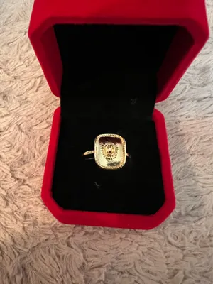 Women’s Golden Embellished Statement Ring Size 8 thumbnail 2