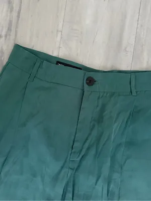 Zara Wide-Leg Green Chinos thumbnail 3