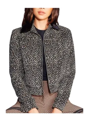 new Valfre ☻︎ January Crop Jacket ☻︎ Leopard Print ☻︎ Black Vinyl Collar ☻︎ XS thumbnail 15