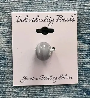 New! Individuality Beads Genuine Sterling Silver Milky White Light Gray thumbnail 1