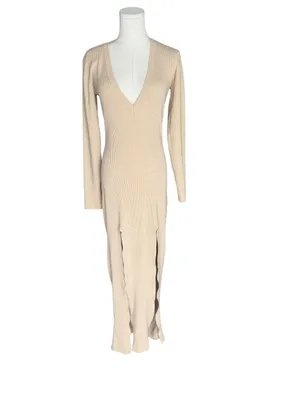 Lioness - Opulence Maxi Sweater Dress Cream Beige Sz S thumbnail 3
