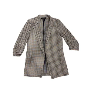 Rachel Zoe Multicolor Neutral Plaid Open Front Preppy Blazer Size Medium thumbnail 3
