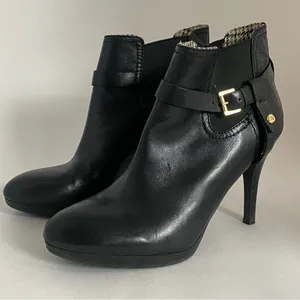 Tommy Hilfiger High Heels Boots Women’s size 9.5 Black Leather Buckle‎ thumbnail 4