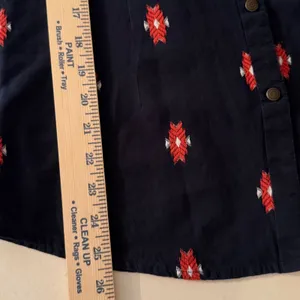 Ariat Real Mesmeric M Navy Blue Geometric Embroidered Western Shirt Long Sleeve thumbnail 6