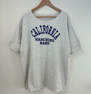 Gray California Marching Band Off the Shoulder T-Shirt thumbnail 1
