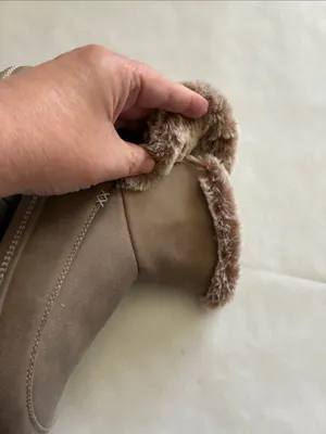 Skechers Plush-Collar Ankle Booties in Taupe thumbnail 8