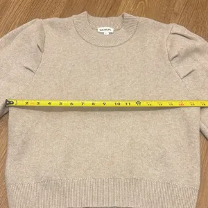 Sugarlips Large Oatmeal Beige Long Sleeve Sweater Cropped Pleated thumbnail 5