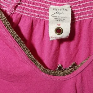 Free People ruffled elastic waist embroidered top thumbnail 6