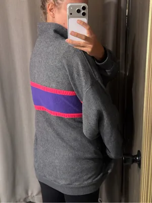 Vintage 80s 90s Fahrenheit Vail Fleece Pullover in Gray Purple Large thumbnail 5
