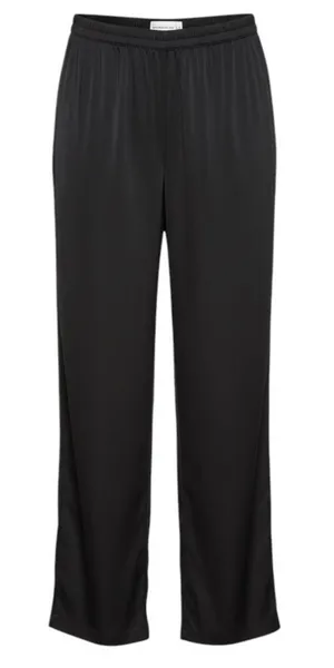Abercrombie & Fitch Drapey Wide Leg Satin‎ Pants Pull On Black Size XL thumbnail 1