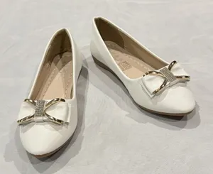 New Women’s White Golden leather Flat Heel Comfort Shoes Pumps Casual Slip thumbnail 1