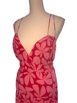 Hutch Swing Maxi Dress in Pink Red Medium Womens Long floral gown thumbnail 6