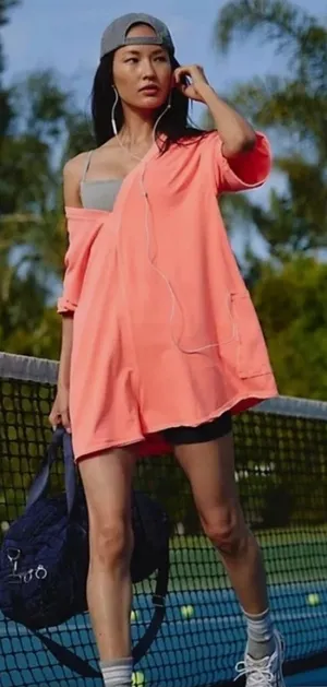 Fp Movement Hot Shot Tee Romper Onesie Oversized Size Small Neon Orange Nwot thumbnail 1