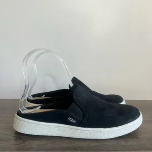 UGG NEW Women's Gene Slip On Black Leather Mule Size 6 #937 thumbnail 2