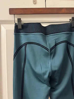 Alo Yoga Teal Leggings with Black Felt Trim thumbnail 6