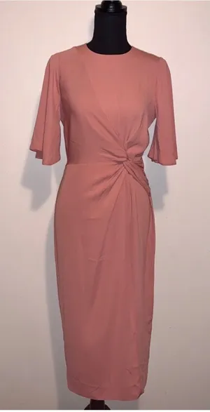ASOS terracotta twist front dress thumbnail 1