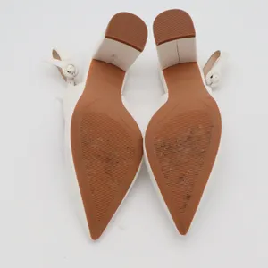 Unbranded Slingback Heels Womens 8 Pointed Toe White Block Heel Good thumbnail 11
